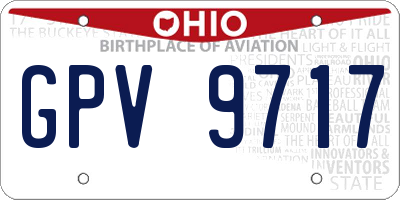 OH license plate GPV9717
