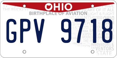 OH license plate GPV9718