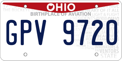 OH license plate GPV9720
