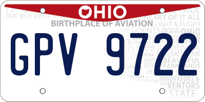 OH license plate GPV9722