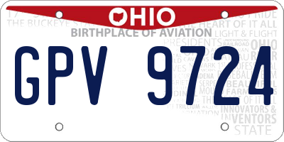 OH license plate GPV9724