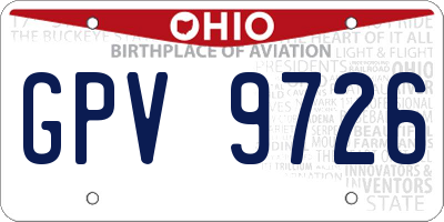 OH license plate GPV9726