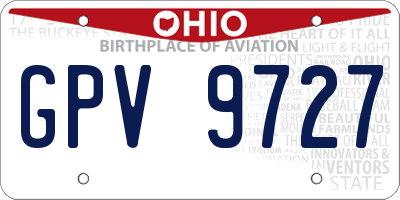 OH license plate GPV9727