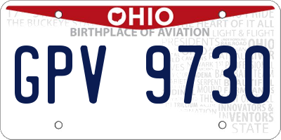 OH license plate GPV9730