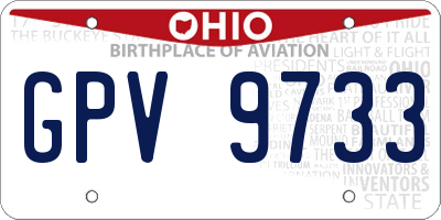 OH license plate GPV9733