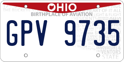 OH license plate GPV9735