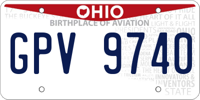 OH license plate GPV9740