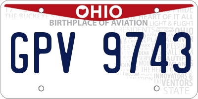 OH license plate GPV9743