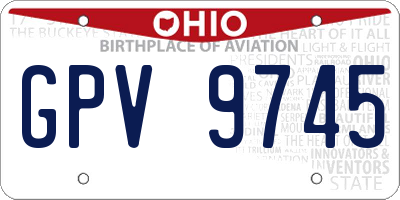 OH license plate GPV9745