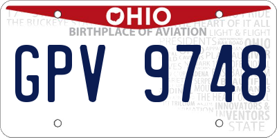 OH license plate GPV9748