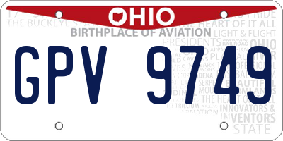 OH license plate GPV9749