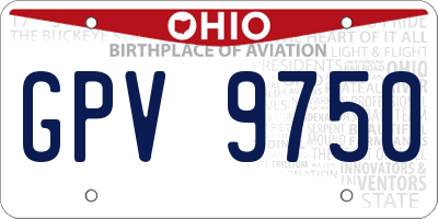OH license plate GPV9750