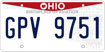 OH license plate GPV9751