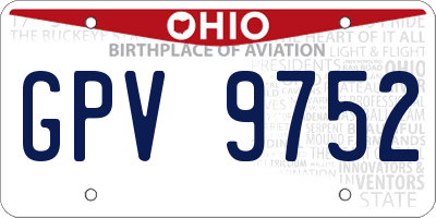 OH license plate GPV9752