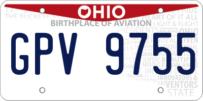 OH license plate GPV9755