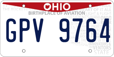 OH license plate GPV9764