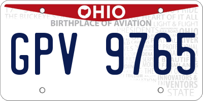 OH license plate GPV9765