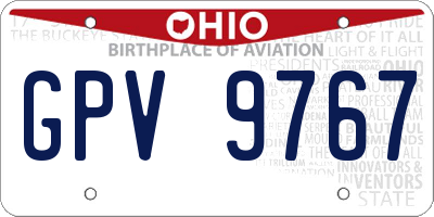 OH license plate GPV9767