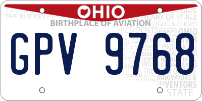 OH license plate GPV9768