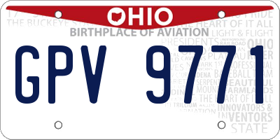 OH license plate GPV9771