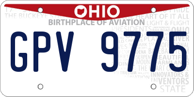 OH license plate GPV9775