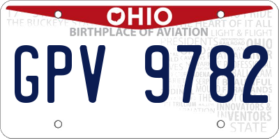 OH license plate GPV9782
