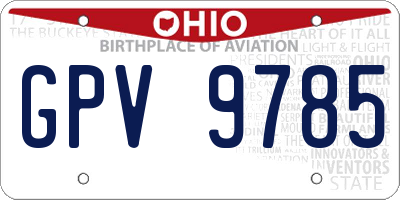 OH license plate GPV9785