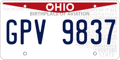 OH license plate GPV9837