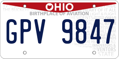 OH license plate GPV9847