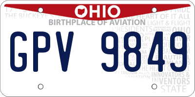 OH license plate GPV9849