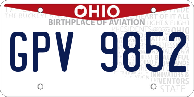 OH license plate GPV9852