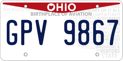 OH license plate GPV9867