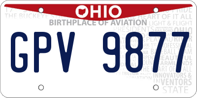 OH license plate GPV9877