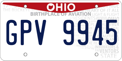 OH license plate GPV9945