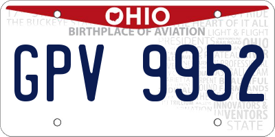 OH license plate GPV9952