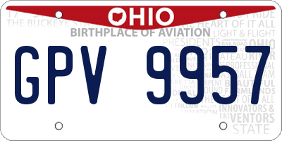 OH license plate GPV9957