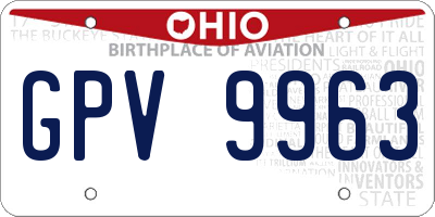 OH license plate GPV9963
