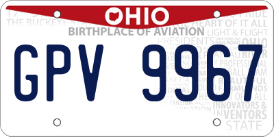 OH license plate GPV9967