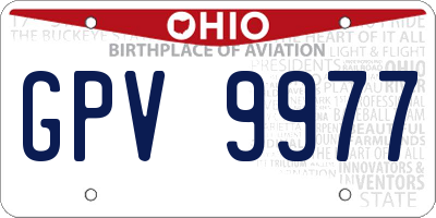OH license plate GPV9977