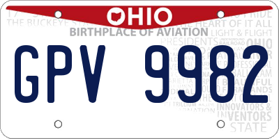 OH license plate GPV9982