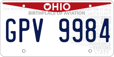OH license plate GPV9984