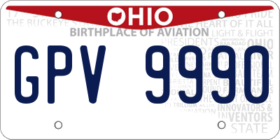 OH license plate GPV9990