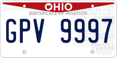 OH license plate GPV9997