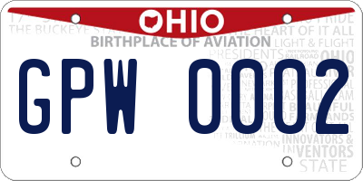 OH license plate GPW0002