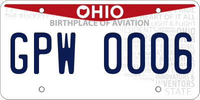 OH license plate GPW0006