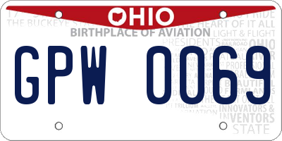 OH license plate GPW0069