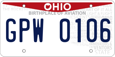 OH license plate GPW0106
