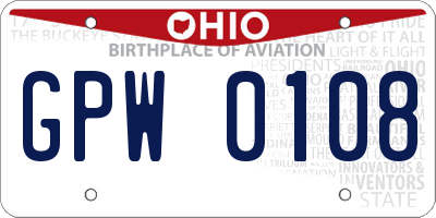 OH license plate GPW0108