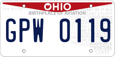 OH license plate GPW0119