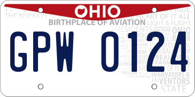 OH license plate GPW0124